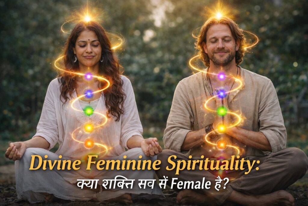 Divine Feminine Kundalini showing Shakti energy rising beyond gender